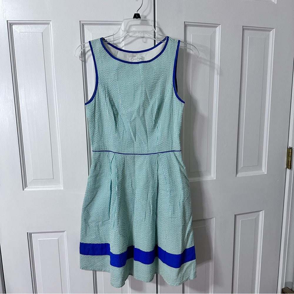 Jessica Simpson Women's‎ Multicolor Green/white Striped Sleeveless Dress Size 6